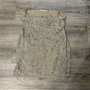 Alice + Olivia Silver Sequin Blouse